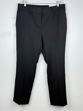 NWT Ann Taylor Curvy Fit Straight Leg Pants Black Size 16 Work Career